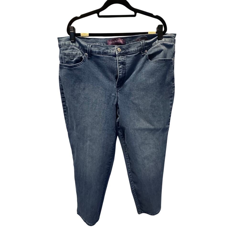 Gloria Vanderbilt Amanda Jeans Womens 18W Medium Wash High Rise Straight Leg